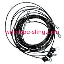 体育館ワイヤー ロープ アセンブリ3.2mm直径7 x 19は鋼鉄ロープに電流を通しました