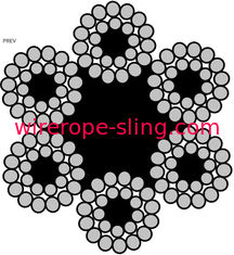 ウォーリントン型スチールリフトケーブル6 X 24w + 7fc、ラウンドストランド線ロープケーブル