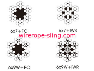 亜鉛メッキ鋼線を束ねる6 X 9、5mmのスチールリフトケーブル