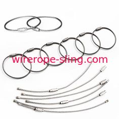 鋼線ロープの吊り鎖の荷物の札のループKeychainリング、持ち上がることのための安全吊り鎖