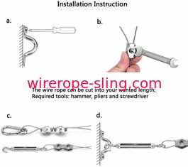 ビニールの地球のひもライト懸濁液のキット150ftのための上塗を施してあるステンレス鋼ワイヤー ロープ