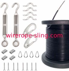 ターンバックルおよびホックが付いている屋外の軽いガイド ワイヤー ロープ アセンブリ110のFtのケーブル キット