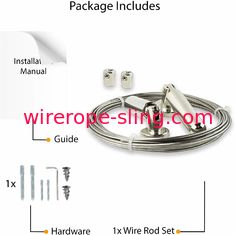 Wallnitureのカーテンは24のクリップによって置かれる多目的ステンレス鋼ワイヤー ロープをおおいます