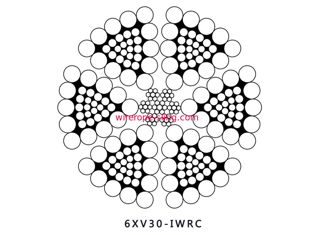 6xV30 IWRCの縦にシャフトの持ち上がることのための三角の繊維の鋼線ロープ