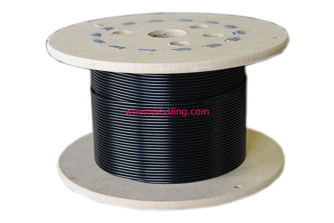 庭の装飾のために塗られる7x7ステンレス鋼ワイヤー ロープの繊維の中心の黒のビニール