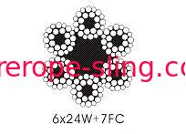 ウォーリントン型スチールリフトケーブル6 X 24w + 7fc、ラウンドストランド線ロープケーブル