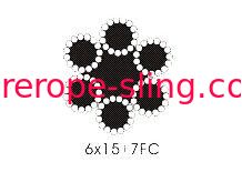 高柔軟性の亜鉛メッキ鋼線ロープラウンド6 X 15 + 7fcを束ねる