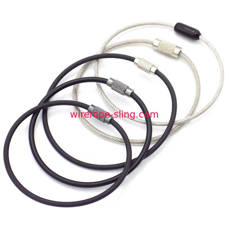 鋼線ロープの吊り鎖の荷物の札のループKeychainリング、持ち上がることのための安全吊り鎖