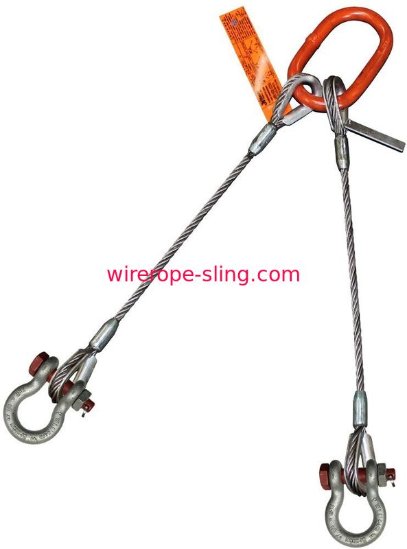 アンカー手錠の細長いマスター リンクをボルトで固定する1インチ（直径）の2足ワイヤー ロープの吊り鎖の指ぬき