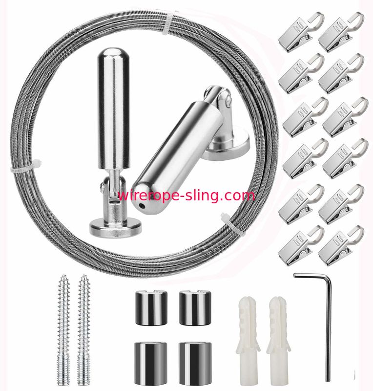 20のクリップが付いている5メートルの窓カーテンのステンレス鋼ワイヤー ロープ アセンブリ