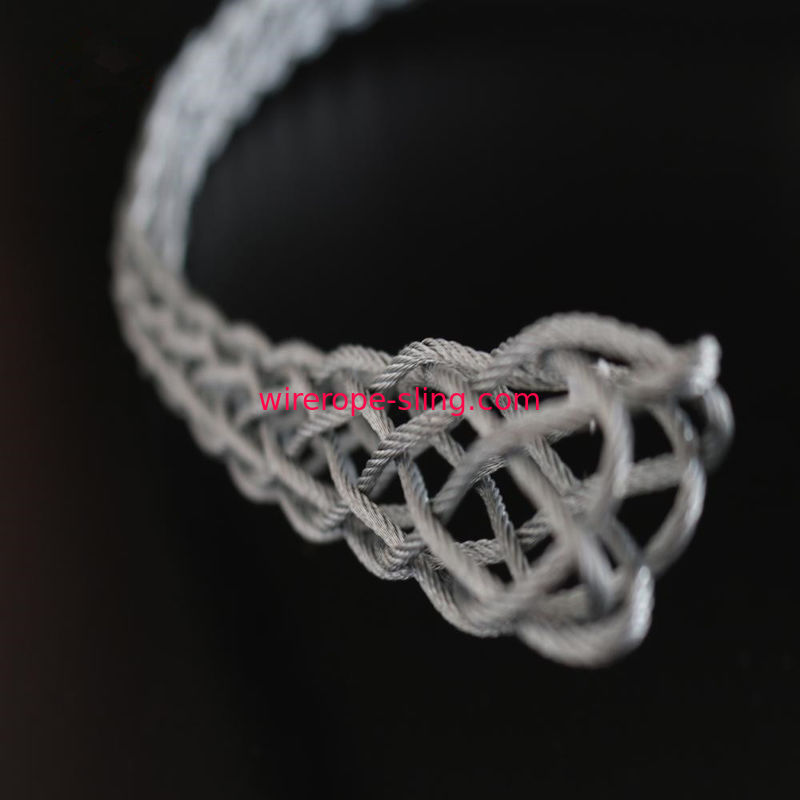 単一の目の二重繊維編むワイヤー ロープの吊り鎖ケーブルのソックス前方にトラック網のグリップ