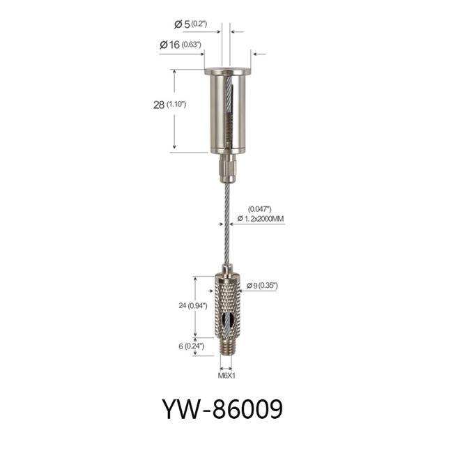 ブラss Ceiling Attachment M6 Thread Wire Suspension System With Knurling YW86009 0