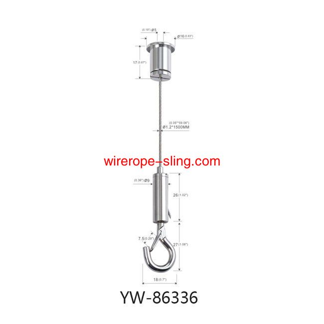 ケーブルワイヤーロープスリングランナールループと小さなスタンプアイとスナップフック