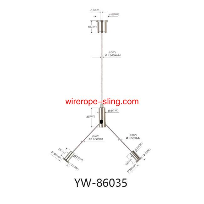 Yフィットワイヤーロープケーブル吊りキットは、LEDパネルライトYW 86035用銅メッキニッケル