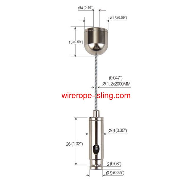 1.2 mmケーブルサスペンションハンギングキットニッケルメッキ真鍮YW 86006