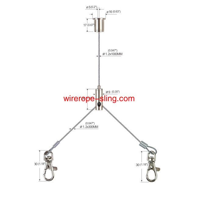 Yタイプのニッケルメッキ真鍮のアートケーブル吊り下げと画像サスペンションハンギングキットYW 86021