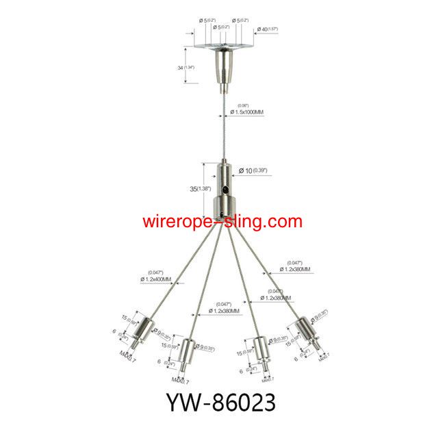 Yタイプのニッケルメッキ真鍮のアートケーブル吊り下げと画像サスペンションハンギングキットYW 86021